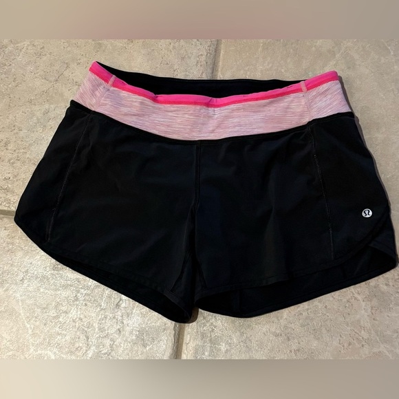 Rare Lululemon Run: Speed Short 4-Way Stretch 2014 Edition Black Magenta Size 6 - Picture 8 of 10